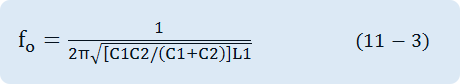 f_o=1/(2π√([C1C2/(C1+C2) ]L1))