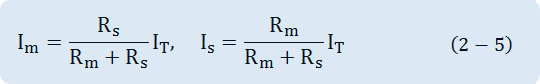 I_m=R_s/(R_m+R_s ) I_T, I_s=R_m/(R_m+R_s ) I_T