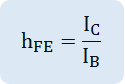 h_FE=I_C/I_B 