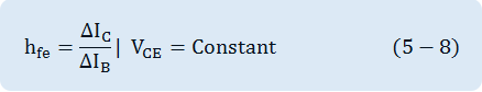 h_fe=〖∆I〗_C/〖∆I〗_B |  V_CE=Constan 