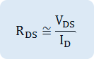 r_ds≅〖∆V〗_DS/〖∆I〗_D  (V_GS = Constant)