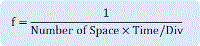 f= 1/(Number of Space×Time/Div)