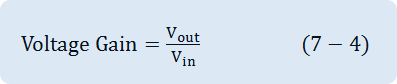 Voltage Gain= V_out/V_in 